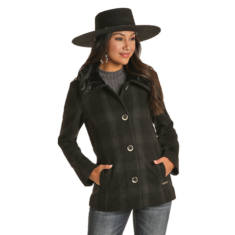 Powder River Outfitters Charcoal Wool Plaid Jacket