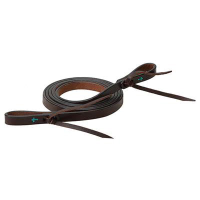 Weaver Leather Dark Oil Turquoise Cross Roping Reins 