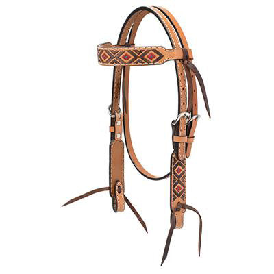 Weaver Leather Light Oil Navajo Pony Browband Headstall – Western