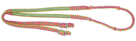 Neon Rainbow Knotted Reins with Crystal Accents