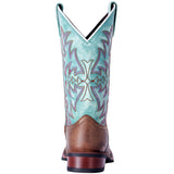 Dan Post Women's Brown and Turquoise Anita Square Toe Boot