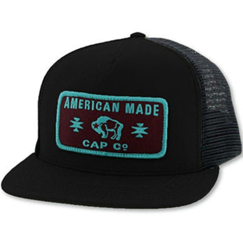 Hooey Black /Turq American Made Cap