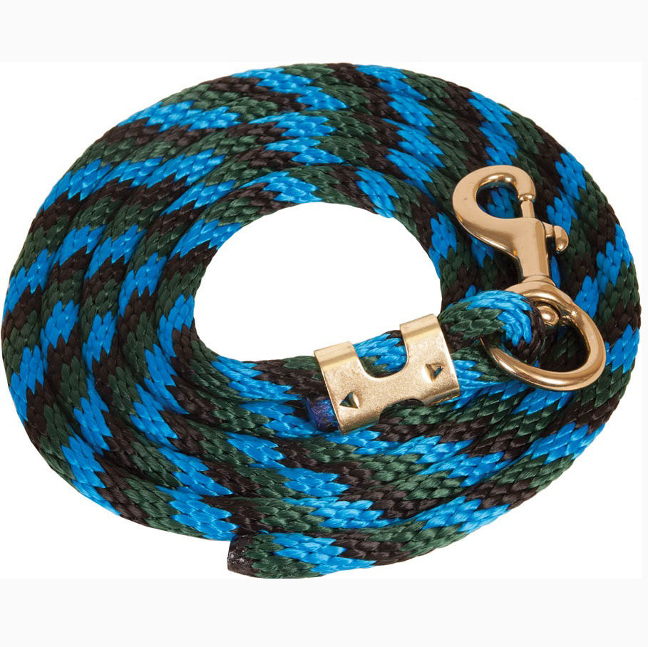 Mustang Black Green and Blue 9' Poly Lead Rope 