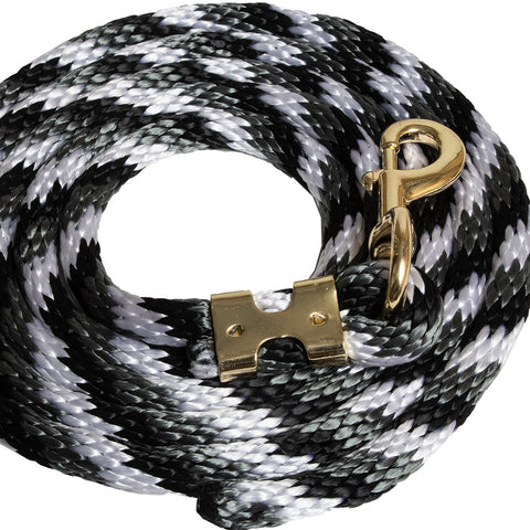 Mustang Black/White/ and Grey Poly Lead Rope