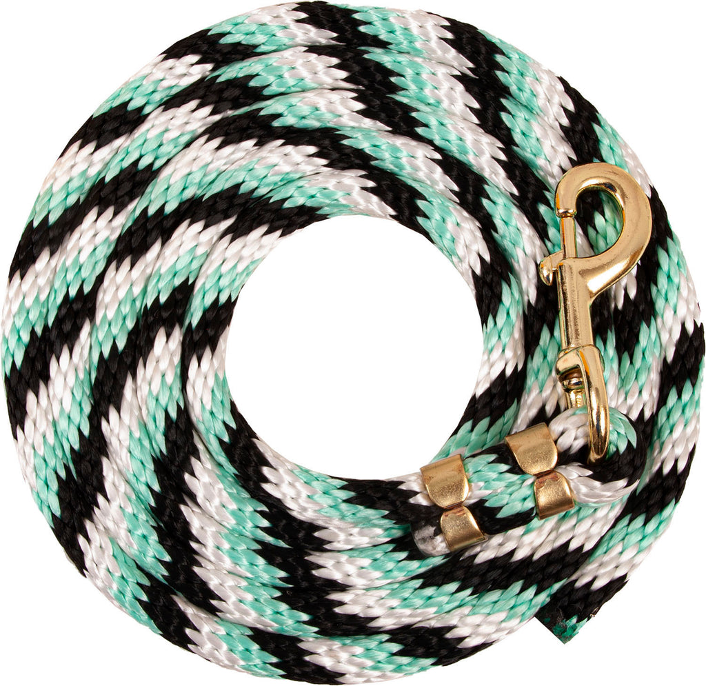 Mustang Poly Lead Rope - Black/White/Mint