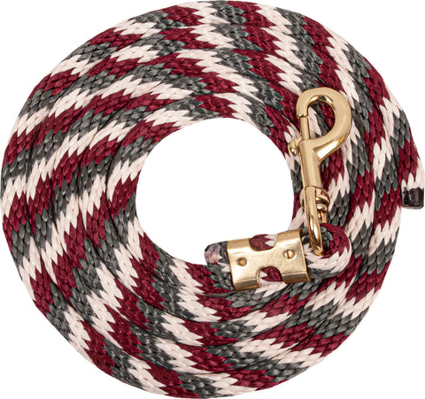 Mustang Poly Lead Rope Grey/Burgundy/Cream