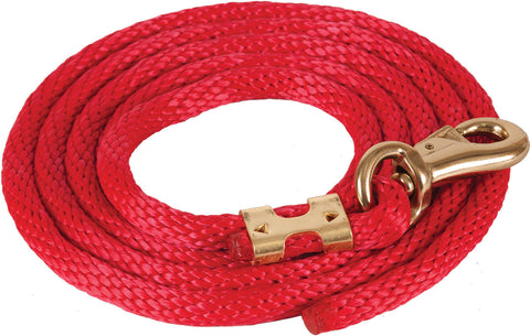 9' Poly Lead Rope With Bull Snap - Red