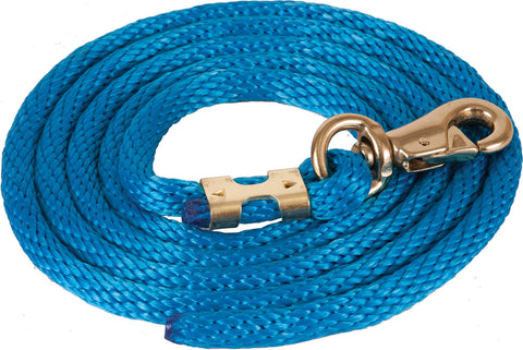9' Poly Lead Rope With Bull Snap - Blue
