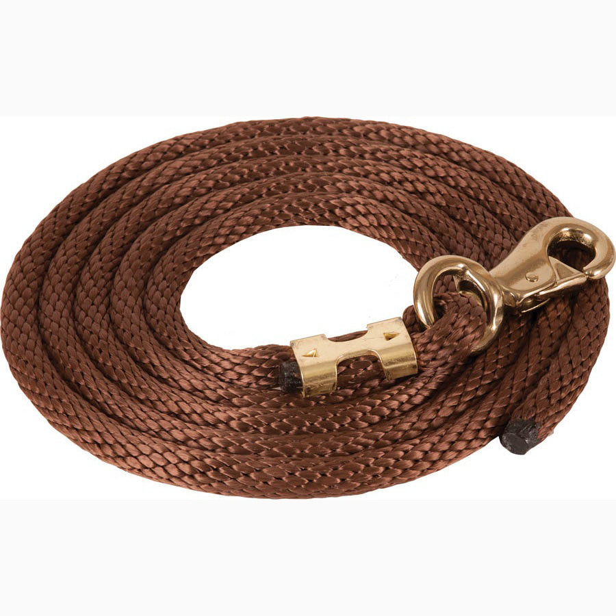 Mustang Brown 9' Poly Lead Rope With Bull Snap