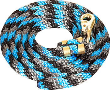 Black, Turquoise and Grey 9' Bull Lead Rope