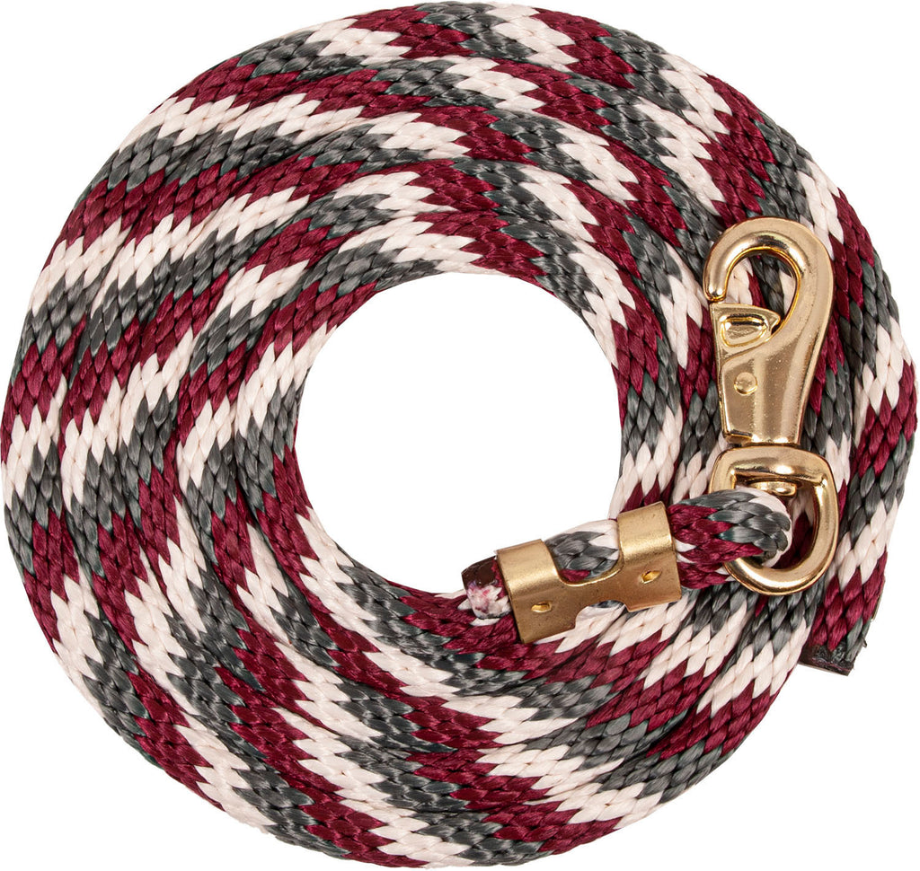 9 Foot Burgundy, Grey and Cream Bull Snap Lead Rope