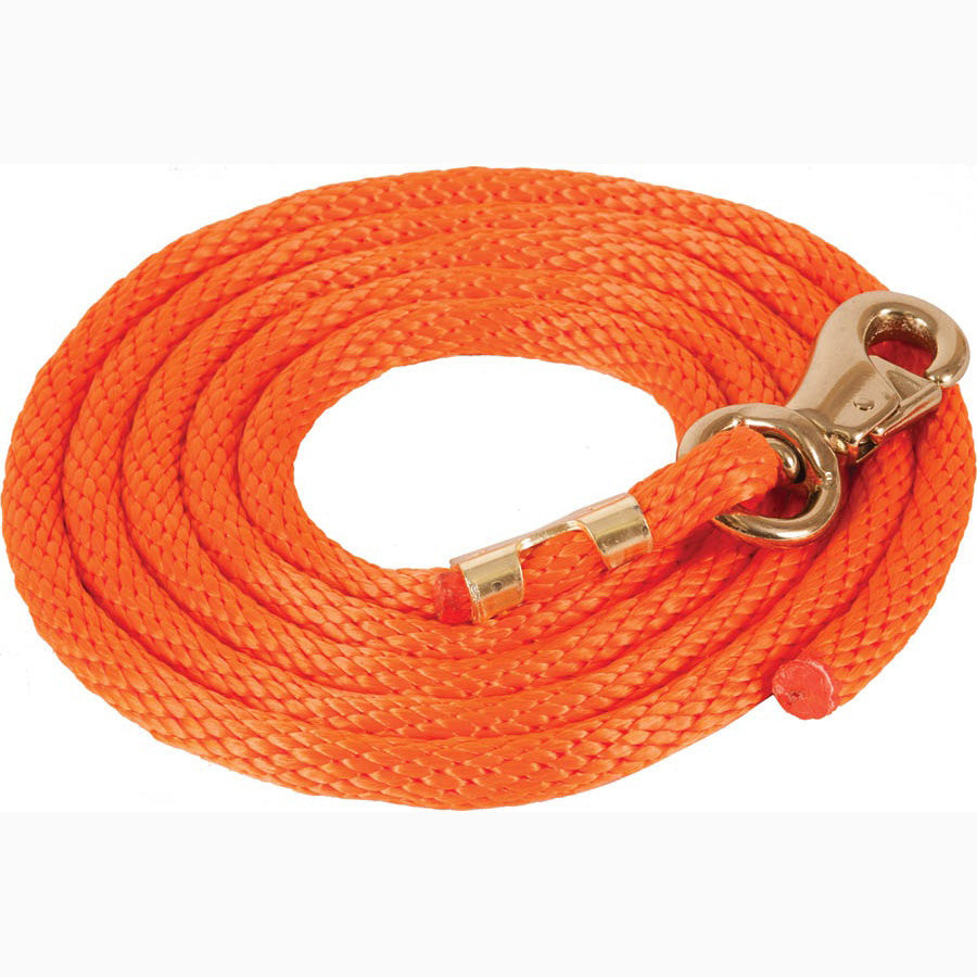Mustang 9' Orange Poly Lead Rope With Bull Snap