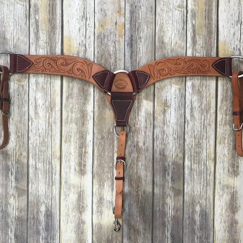 HR Natural Swirl Tooled 3 3/4" Breast Collar