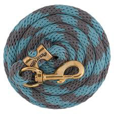 Poly Lead Rope/Solid Brass Snap -  Slate Blue/Titanium Gray