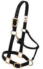 Yearling Adjustable Chin and Throat Snap Halter - Black