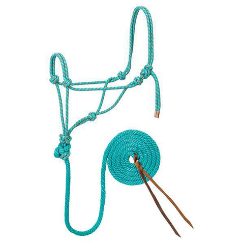 Weaver Teal and Orange Rope Halter with Lead
