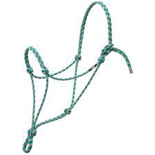 Weaver Teal, Tan, Silver, and White Rope Halter