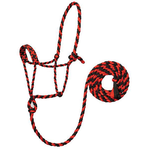 Weaver Black and Red Rope Halter with Lead
