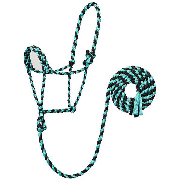 Weaver Mint/Black Rope Halter with Lead