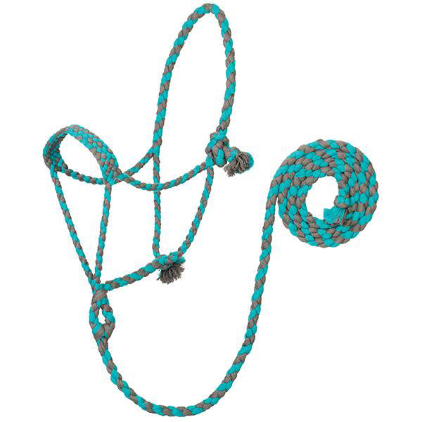 Weaver Turquoise and Charcoal Rope Halter with Lead