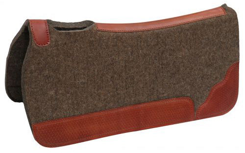 Tough1 Wool Western Saddle Pad w/Wear Leathers