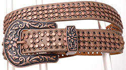 Women's Brown Laser Cut Studded Belt