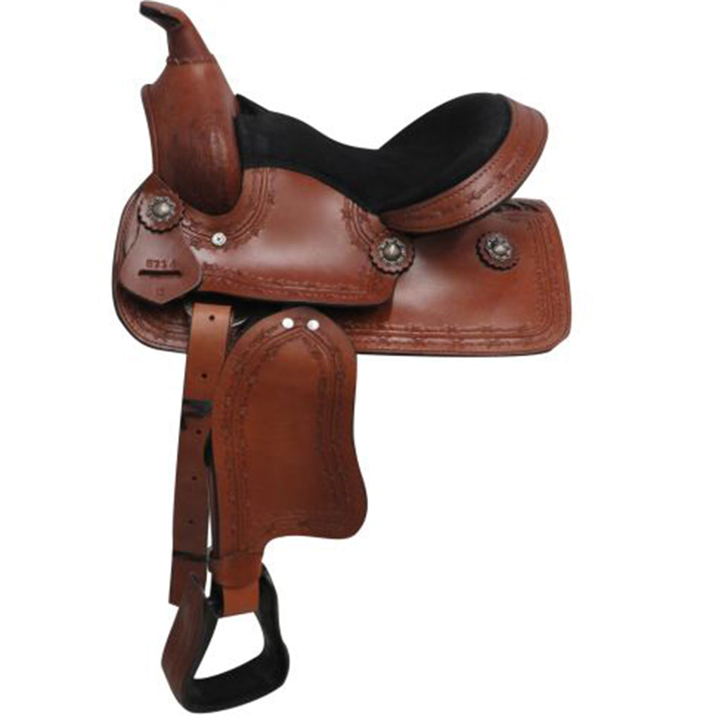 Double T Brown with Barbwire Pony Saddle