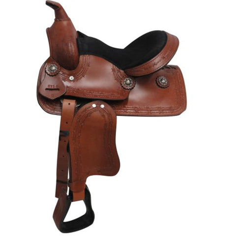 Double T Brown with Barbwire Pony Saddle