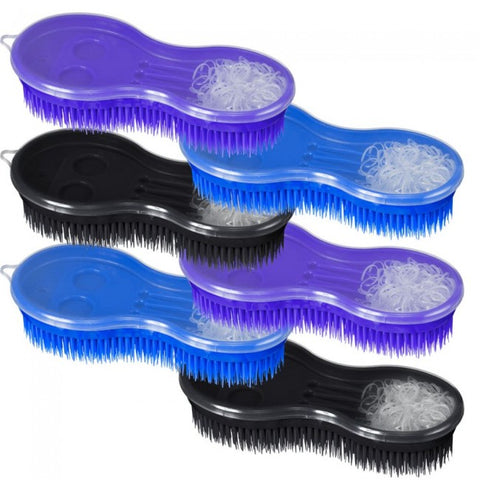 Genie Brush W/Comb & Bands Assorted Colors