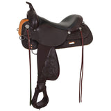 Circle Y 18-Inch-Wide Panel Tooled Trail Saddle