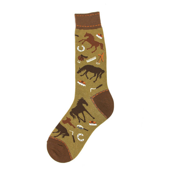 Men's Brown Equine Socks 