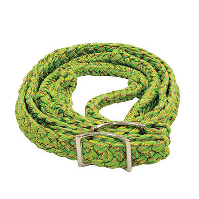 Lime Green Rainbow Glitter Braided Barrel Reins