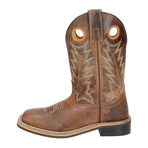 Smoky Mountain Youth Distressed Brown Jesse Square Toe Boots