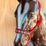 Red Southwest Beaded Mule Tape Halter