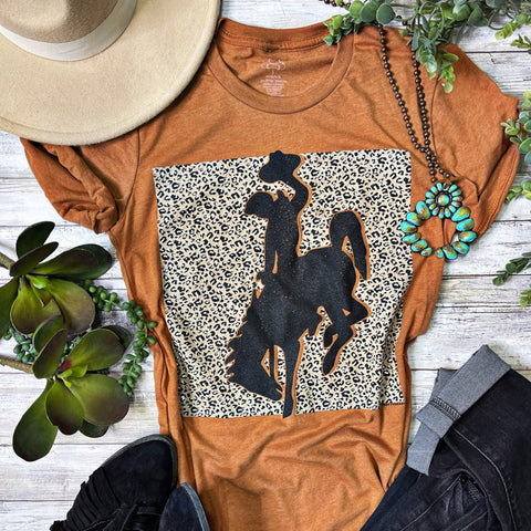 Texas True Autumn Leopard Bronc Tee