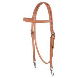 Shiloh Light Brown with Harness Snaps at the end Browband Headstall