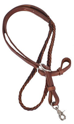 Showman Leather Braided Center Reins