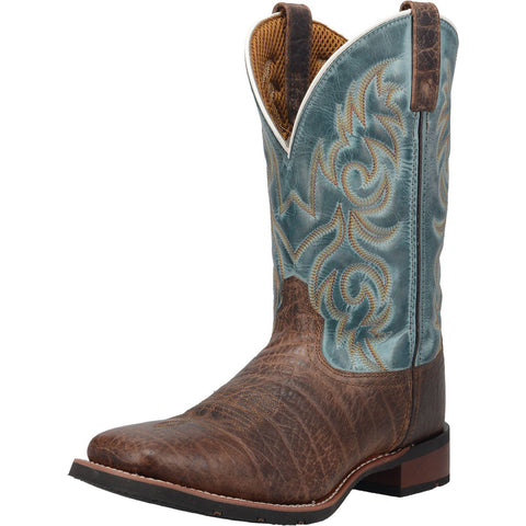 Dan Post Men's Brown and Teal Square Toe Boot