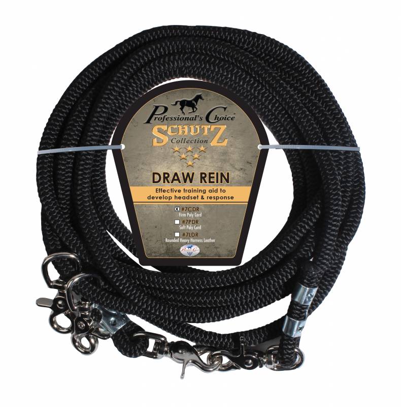 Professional's Choice BLK DRAW CORD REINS