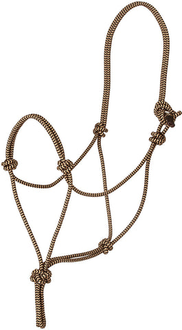 Premium Nylon Rope Halter - Black/Tan