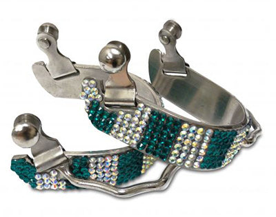 Showman Teal and Iridescent Bumper Spurs