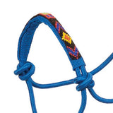 Mustang Blue Beaded Overlay Rope Halter