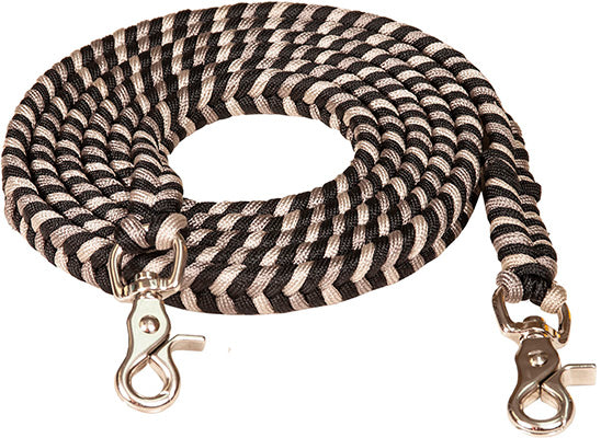 Black and Silver Braided Reins