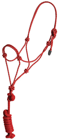 Foal Economy Rope Halter and Lead - Red/White