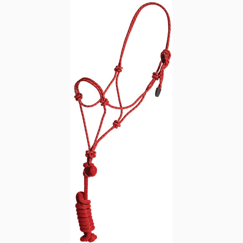 Mustang Red and White Yearling Rope Halter 