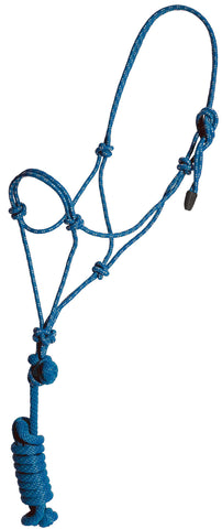 Yearling Economy Rope Halter and Lead - Blue/White