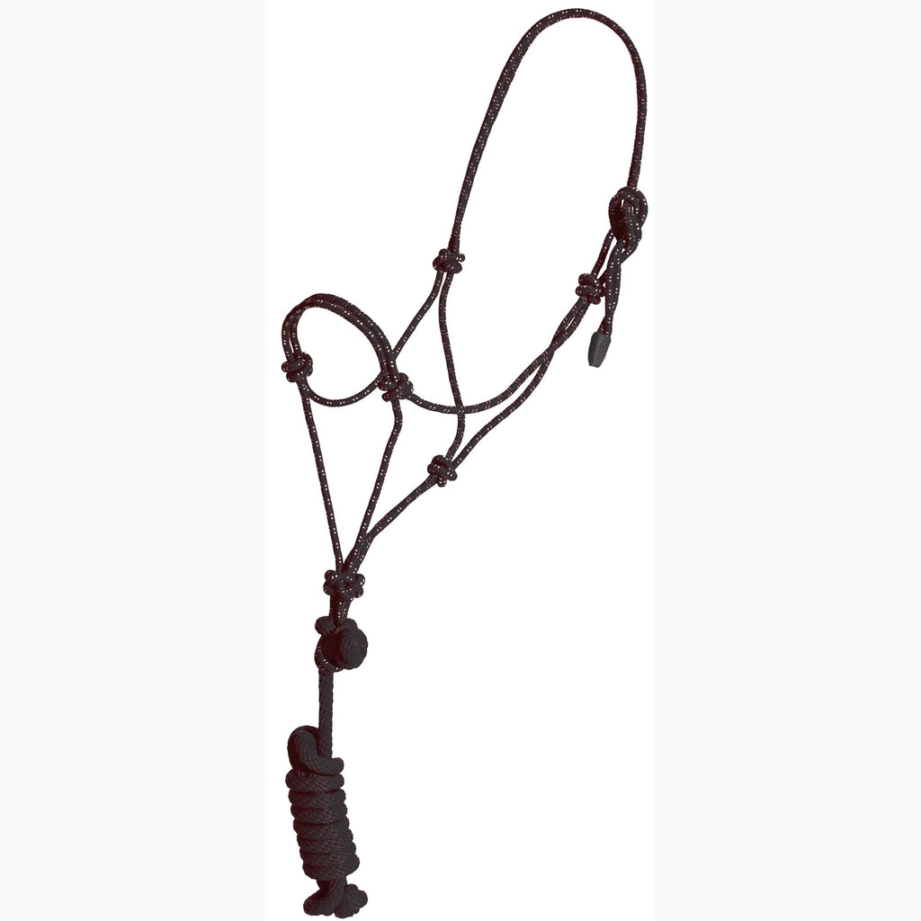 Mustang Black and White Yearling Rope Halter 