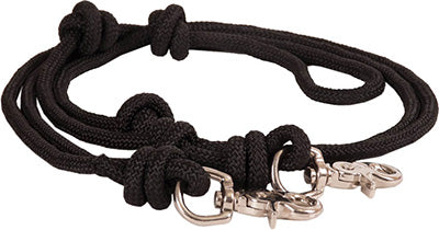 Black Knotted Barrel Reins