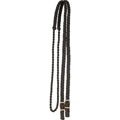 Black Flat Braided Trail Reins