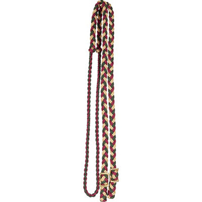 Hunter, Tan and Burgundy Flat Braided Trail Reins